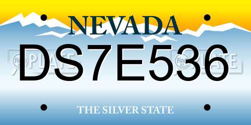 DS7E536 Nevada License Plate