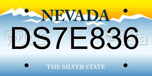DS7E836 Nevada License Plate