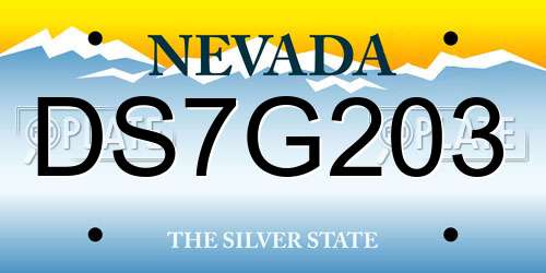 DS7G203 Nevada License Plate