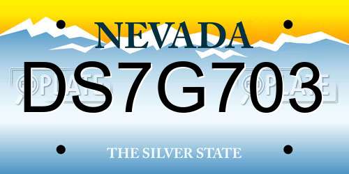 DS7G703 Nevada License Plate