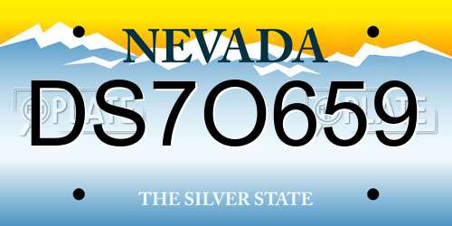 DS7O659 Nevada License Plate