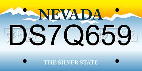 DS7Q659 Nevada License Plate