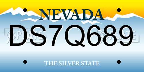 DS7Q689 Nevada License Plate