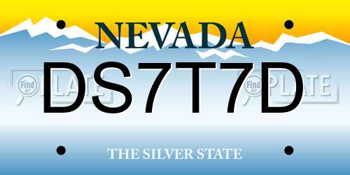 DS7T7D Nevada License Plate