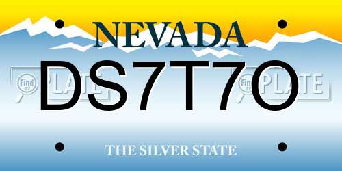 DS7T7O Nevada License Plate