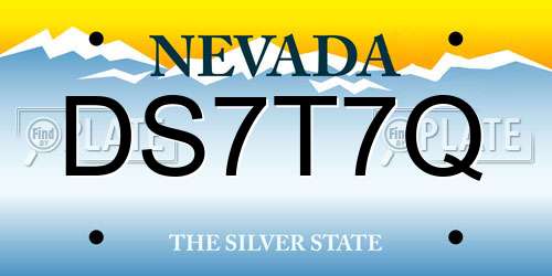 DS7T7Q Nevada License Plate