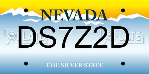 DS7Z2D Nevada License Plate