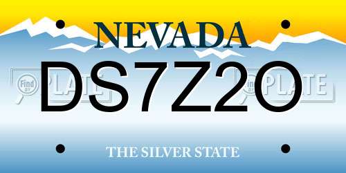 DS7Z2O Nevada License Plate