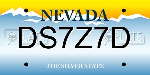 DS7Z7D Nevada License Plate