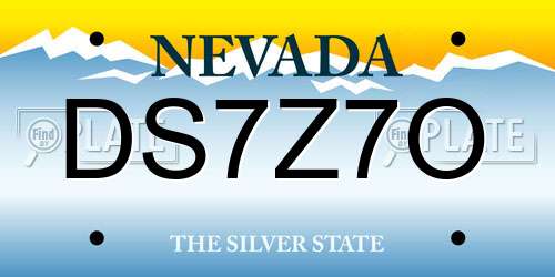 DS7Z7O Nevada License Plate