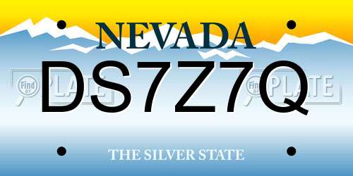 DS7Z7Q Nevada License Plate
