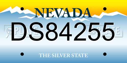 DS84255 Nevada License Plate