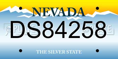 DS84258 Nevada License Plate
