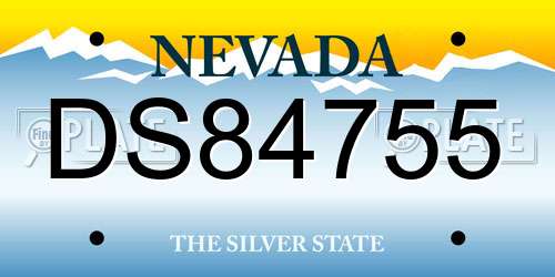 DS84755 Nevada License Plate