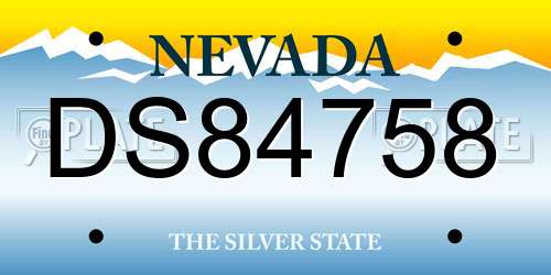 DS84758 Nevada License Plate
