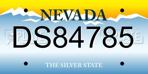 DS84785 Nevada License Plate