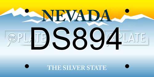 DS894 Nevada License Plate