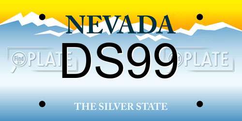DS99 Nevada License Plate