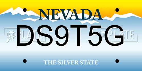 DS9T5G Nevada License Plate
