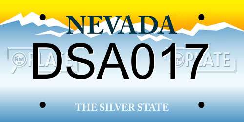 DSA017 Nevada License Plate
