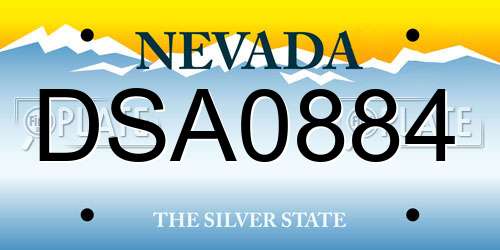 DSA0884 Nevada License Plate