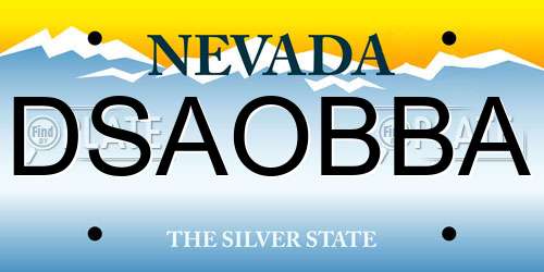DSAOBBA Nevada License Plate