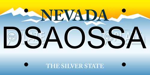 DSAOSSA Nevada License Plate