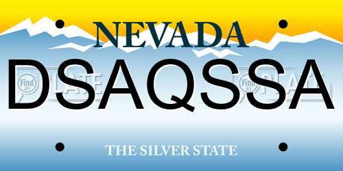 DSAQSSA Nevada License Plate