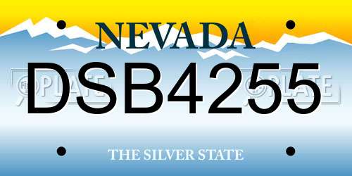 DSB4255 Nevada License Plate