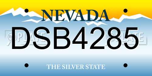 DSB4285 Nevada License Plate
