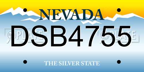 DSB4755 Nevada License Plate