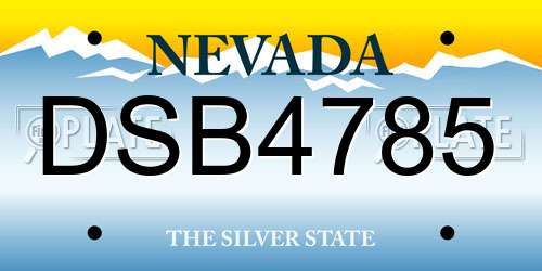 DSB4785 Nevada License Plate