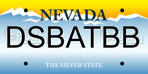 DSBATBB Nevada License Plate