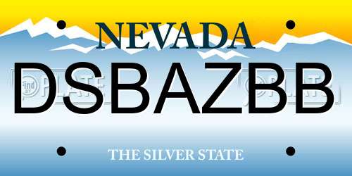 DSBAZBB Nevada License Plate