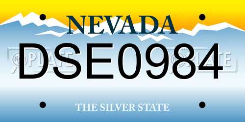 DSE0984 Nevada License Plate