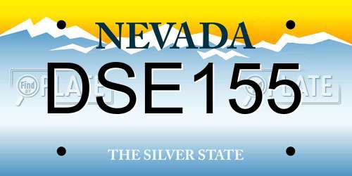 DSE155 Nevada License Plate