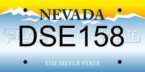 DSE158 Nevada License Plate