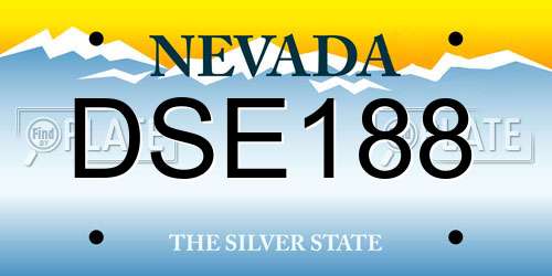 DSE188 Nevada License Plate