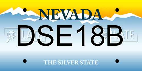 DSE18B Nevada License Plate