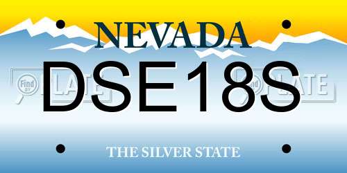 DSE18S Nevada License Plate