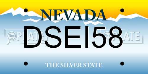 DSEI58 Nevada License Plate