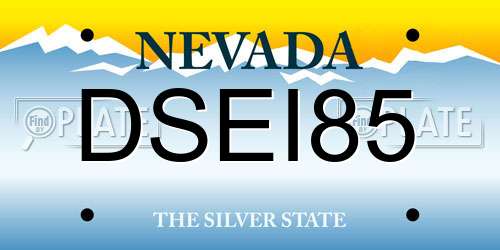 DSEI85 Nevada License Plate