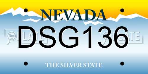 DSG136 Nevada License Plate