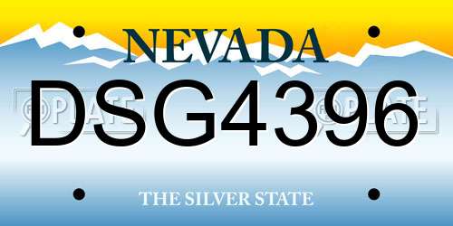 DSG4396 Nevada License Plate