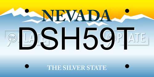 DSH59T Nevada License Plate