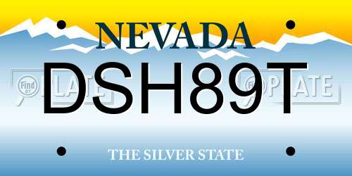 DSH89T Nevada License Plate