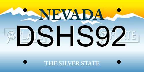 DSHS92 Nevada License Plate