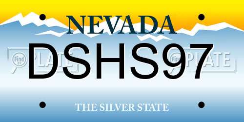 DSHS97 Nevada License Plate