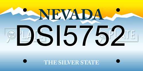 DSI5752 Nevada License Plate