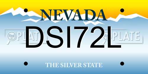 DSI72L Nevada License Plate